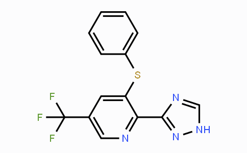 CAS No. 1823183-64-7, 3-(Phenylthio)-2-(1H-1,2,4-triazol-3-yl)-5-(trifluoromethyl)pyridine