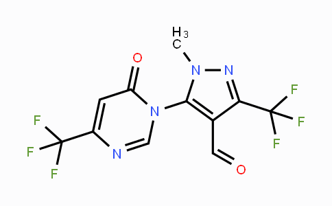 CAS No. 1823187-95-6, 1-Methyl-5-(6-oxo-4-(trifluoromethyl)pyrimidin-1(6H)-yl)-3-(trifluoromethyl)-1H-pyrazole-4-carbaldehyde