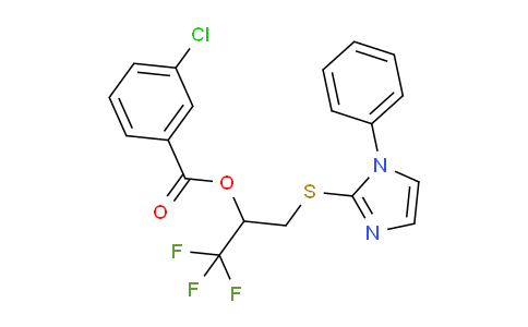 MC112R65 | 691891-14-2 | 2,2,2-TRIFLUORO-1-([(1-PHENYL-1H-IMIDAZOL-2-YL)SULFANYL]METHYL)ETHYL 3-CHLOROBENZENECARBOXYLATE