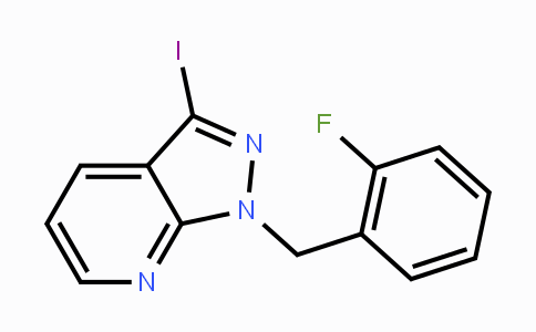 CAS No. 1313738-72-5, 1-(2-Fluorobenzyl)-3-iodo-1H-pyrazolo[3,4-b]pyridine