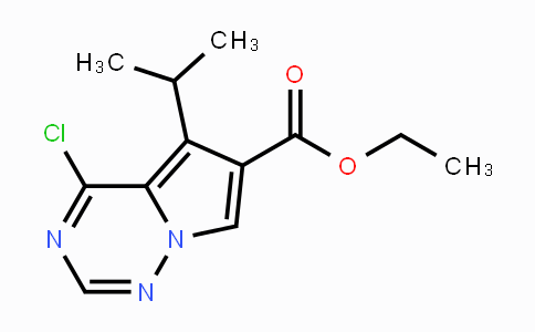 CAS No. 658084-80-1, Ethyl 4-chloro-5-isopropylpyrrolo[2,1-f][1,2,4]triazine-6-carboxylate