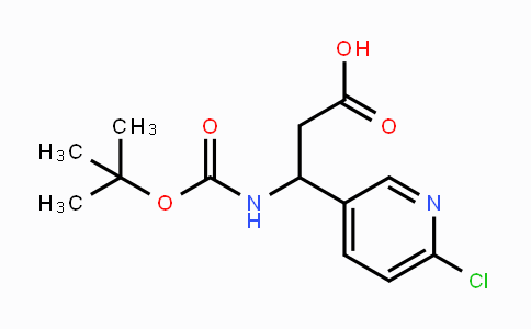 CAS No. 252989-87-0, 3-((tert-Butoxycarbonyl)amino)-3-(6-chloropyridin-3-yl)propanoic acid