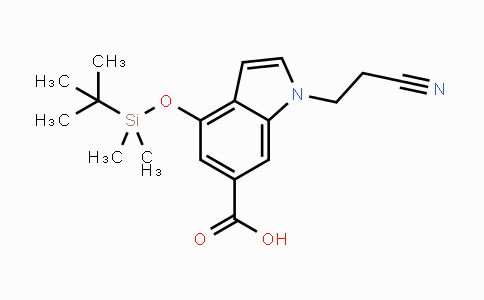 MC113365 | 885266-76-2 | 4-(tert-Butyldimethylsilanyloxy)-1-(2-cyanoethyl)-1H-indole-6-carboxylic acid