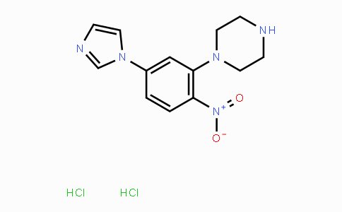 CAS No. 1177093-15-0, 1-(5-(1H-Imidazol-1-yl)-2-nitrophenyl)-piperazine dihydrochloride
