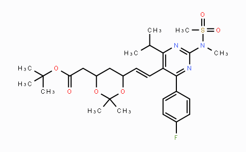 CAS No. 1007871-85-3, (E)-tert-Butyl 2-(6-(2-(4-(4-fluorophenyl)-6-isopropyl-2-(N-methylmethylsulfon-amdo)pyrimidin-5-yl)vinyl)-2,2-dimethyl-1,3-dioxan-4-yl)acetate