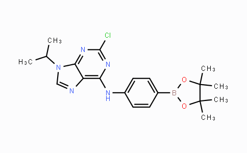 CAS No. 1056016-74-0, 2-Chloro-9-isopropyl-N-(4-(4,4,5,5-tetramethyl-1,3,2-dioxaborolan-2-yl)phenyl)-9H-purin-6-amine