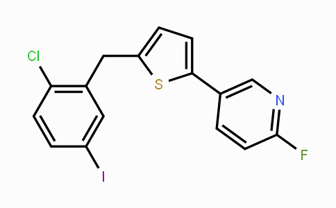 CAS No. 1131770-46-1, 5-(5-(2-Chloro-5-iodobenzyl)thiophen-2-yl)-2-fluoropyridine
