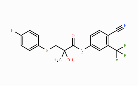 CAS No. 90356-78-8, N-(4-Cyano-3-(trifluoromethyl)phenyl)-3-((4-fluoro-phenyl)thio)-2-hydroxy-2-methylpropanamide