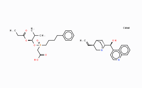 CAS No. 137590-32-0, (R)-Quinolin-4-yl((1S,2S,4S,5R)-5-vinylquinuclidin-2-yl)methanol 2-(((R)-2-methyl-1-(propionyloxy)propoxy)(4-phenylbutyl)phosphoryl)acetic acid(1:1)