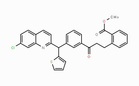 CAS No. 133791-17-0, Methyl 2-(3-(3-((7-chloroquinolin-2-yl)(thiophen-2-yl)methyl)phenyl)-3-oxopropyl)benzoate