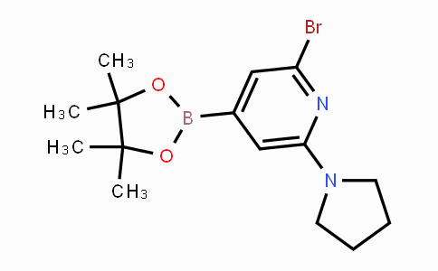 CAS No. 1150271-64-9, 2-Bromo-6-(pyrrolidin-1-yl)-4-(4,4,5,5-tetramethyl-1,3,2-dioxaborolan-2-yl)pyridine