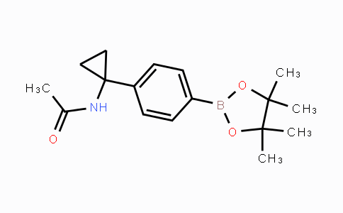 CAS No. 1218789-39-9, N-(1-(4-(4,4,5,5-Tetramethyl-1,3,2-dioxaborolan-2-yl)phenyl)cyclopropyl)acetamide