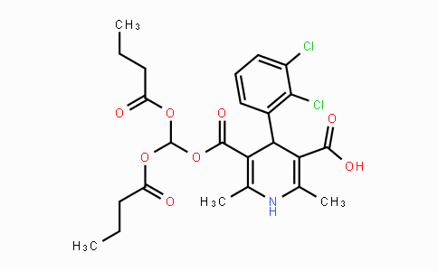 CAS No. 253597-19-2, 5-((Bis(butyryloxy)methoxy)carbonyl)-4-(2,3-dichlorophenyl)-2,6-dimethyl-1,4-dihydropyridine-3-carboxylic acid