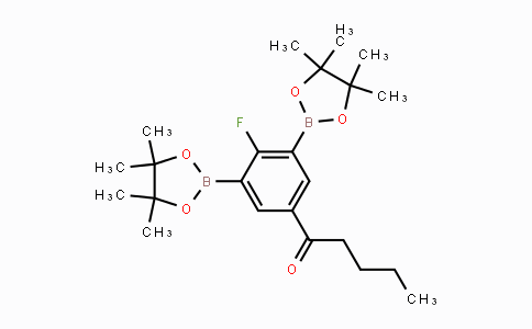 CAS No. 1150561-65-1, 1-(4-Fluoro-3,5-bis(4,4,5,5-tetramethyl-1,3,2-dioxaborolan-2-yl)phenyl)pentan-1-one