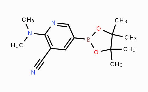 CAS No. 1346809-50-4, 2-(Dimethylamino)-5-(4,4,5,5-tetramethyl-1,3,2-dioxaborolan-2-yl)nicotinonitrile