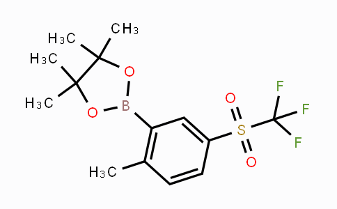 CAS No. 1150271-69-4, 4,4,5,5-Tetramethyl-2-(2-methyl-5-((trifluoromethyl)-sulfonyl)phenyl)-1,3,2-dioxaborolane