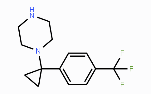 CAS No. 1245649-95-9, 1-(1-(4-(Trifluoromethyl)phenyl)-cyclopropyl)piperazine