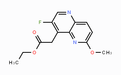 CAS No. 1207621-43-9, Ethyl 2-(3-fluoro-6-methoxy-1,5-naphthyridin-4-yl)acetate