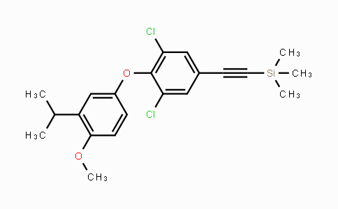 CAS No. 525575-59-1, ((3,5-Dichloro-4-(3-isopropyl-4-methoxyphenoxy)-phenyl)ethynyl)trimethylsilane