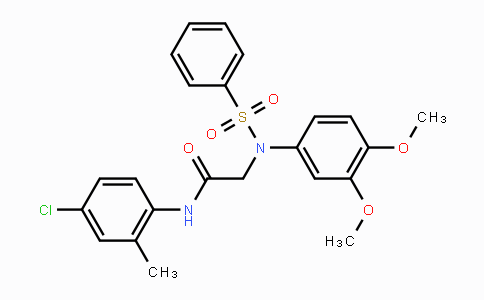 CAS No. 335208-47-4, N-(4-Chloro-2-methylphenyl)-2-(N-(3,4-dimethoxy-phenyl)phenylsulfonamido)acetamide