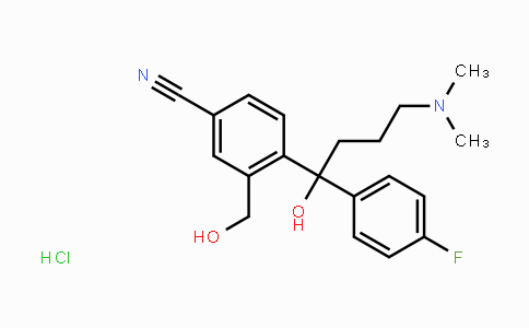 CAS No. 717133-25-0, 4-(4-(Dimethylamino)-1-(4-fluorophenyl)-1-hydroxy-butyl)-3-(hydroxymethyl)benzonitrile hydrochloride