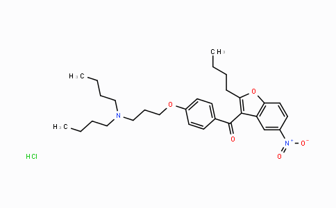 CAS No. 437651-47-3, (2-Butyl-5-nitrobenzofuran-3-yl)(4-(3-(dibutylamino)-propoxy)phenyl)methanone hydrochloride