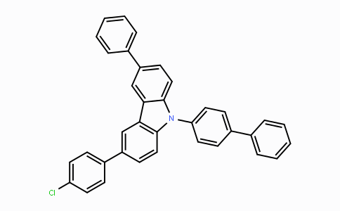 CAS No. 1221238-04-5, 9-([1,1'-Biphenyl]-4-yl)-3-(4-chlorophenyl)-6-phenyl-9H-carbazole