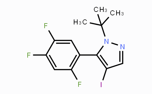 CAS No. 1206676-75-6, 1-(tert-Butyl)-4-iodo-5-(2,4,5-trifluorophenyl)-1H-pyrazole