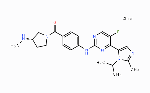 CAS No. 924641-59-8, (S)-(4-((5-Fluoro-4-(1-isopropyl-2-methyl-1H-imidazol-5-yl)pyrimidin-2-yl)amino)phenyl)(3-(methylamino)pyrrolidin-1-yl)methanone