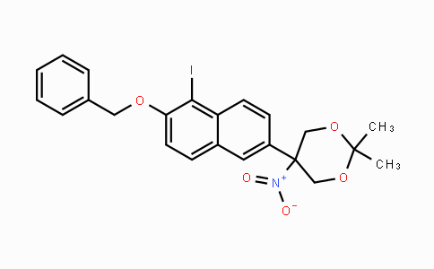 CAS No. 1225349-42-7, 5-(6-(Benzyloxy)-5-iodonaphthalen-2-yl)-2,2-dimethyl-5-nitro-1,3-dioxane