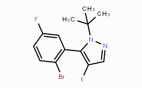 CAS No. 1245643-25-7, 5-(2-Bromo-5-fluorophenyl)-1-(tert-butyl)-4-iodo-1H-pyrazole