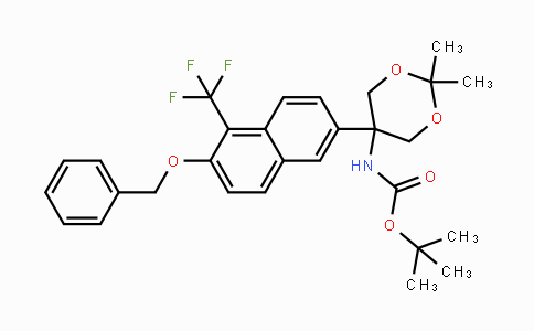 1296716-89-6 | tert-Butyl (5-(6-(benzyloxy)-5-(trifluoromethyl)naphthalen-2-yl)-2,2-dimethyl-1,3-dioxan-5-yl)carbamate