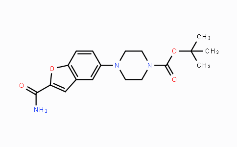 CAS No. 183288-44-0, tert-Butyl 4-(2-carbamoylbenzofuran-5-yl)piperazine-1-carboxylate