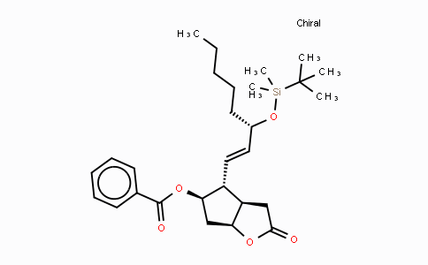CAS No. 587869-81-6, (3AR,4R,5R,6aS)-4-((S,E)-3-((tert-Butyldimethylsilyl)oxy)oct-1-en-1-yl)-2-oxohexahydro-2H-cyclopenta[b]furan-5-yl benzoate