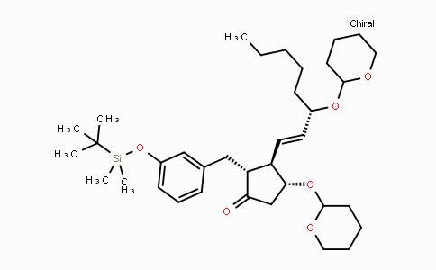 CAS No. 65423-57-6, (2R,3R,4R)-2-(3-((tert-Butyldimethylsilyl)oxy)benzyl)-4-((tetrahydro-2H-pyran-2-yl)oxy)-3-((3S,E)-3-((tetrahydro-2H-pyran-2-yl)oxy)oct-1-en-1-yl)cyclopentanone