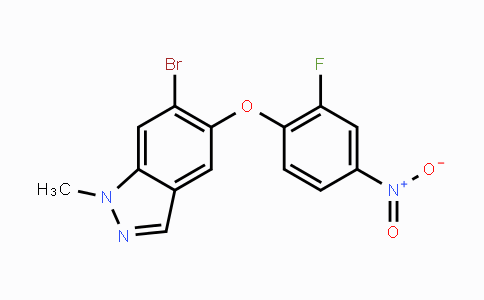 CAS No. 1206800-24-9, 6-Bromo-5-(2-fluoro-4-nitrophenoxy)-1-methyl-1H-indazole