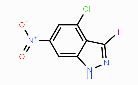 CAS No. 885519-25-5, 4-Chloro-3-iodo-6-nitro-1H-indazole