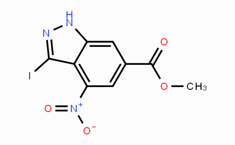 CAS No. 885520-73-0, Methyl 3-iodo-4-nitro-1H-indazole-6-carboxylate
