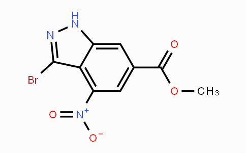 CAS No. 885521-03-9, Methyl 3-bromo-4-nitro-1H-indazole-6-carboxylate