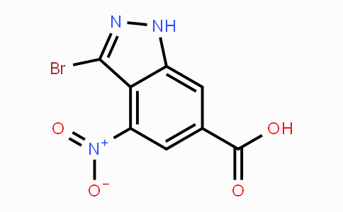 CAS No. 885521-11-9, 3-Bromo-4-nitro-1H-indazole-6-carboxylic acid