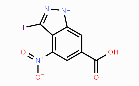 CAS No. 885521-14-2, 3-Iodo-4-nitro-1H-indazole-6-carboxylic acid