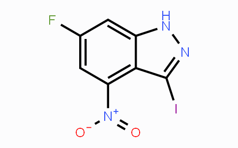 CAS No. 885522-71-4, 6-Fluoro-3-iodo-4-nitro-1H-indazole