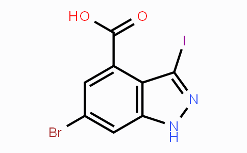 CAS No. 885523-77-3, 6-Bromo-3-iodo-1H-indazole-4-carboxylic acid