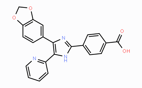 CAS No. 301836-35-1, 4-(4-(Benzo[d][1,3]dioxol-5-yl)-5-(pyridin-2-yl)-1H-imidazol-2-yl)benzoic acid