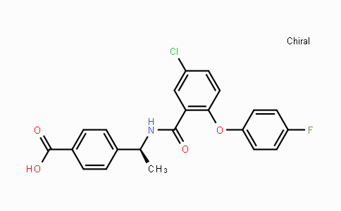CAS No. 847728-01-2, (S)-4-(1-(5-Chloro-2-(4-fluorophenoxy)-benzamido)ethyl)benzoic acid