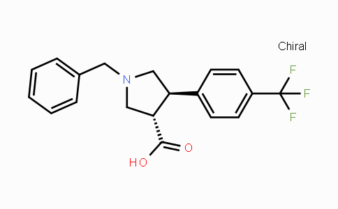 CAS No. 1263281-88-4, (3S,4R)-1-Benzyl-4-(4-(trifluoromethyl)-phenyl)pyrrolidine-3-carboxylic acid
