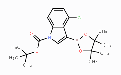 CAS No. 1256359-94-0, tert-Butyl 4-chloro-3-(4,4,5,5-tetramethyl-1,3,2-dioxaborolan-2-yl)-1H-indole-1-carboxylate