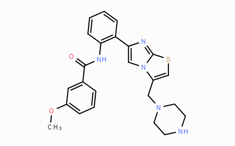 CAS No. 925437-59-8, 3-Methoxy-N-(2-(3-(piperazin-1-ylmethyl)imidazo-[2,1-b]thiazol-6-yl)phenyl)benzamide