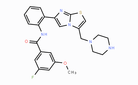 CAS No. 925437-64-5, 3-Fluoro-5-methoxy-N-(2-(3-(piperazin-1-ylmethyl)-imidazo[2,1-b]thiazol-6-yl)phenyl)benzamide
