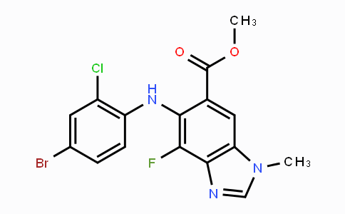 CAS No. 606144-02-9, Methyl 5-((4-bromo-2-chlorophenyl)amino)-4-fluoro-1-methyl-1H-benzo[d]imidazole-6-carboxylate